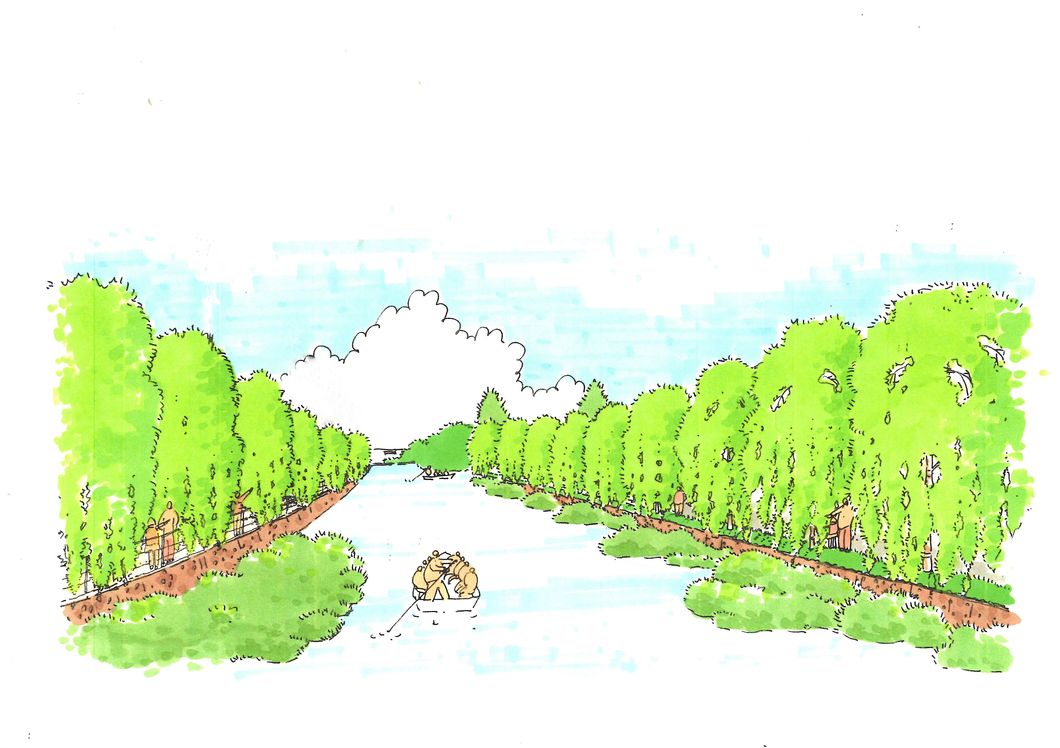 名勝水郷柳河　掘割沿いの柳並木づくり計画