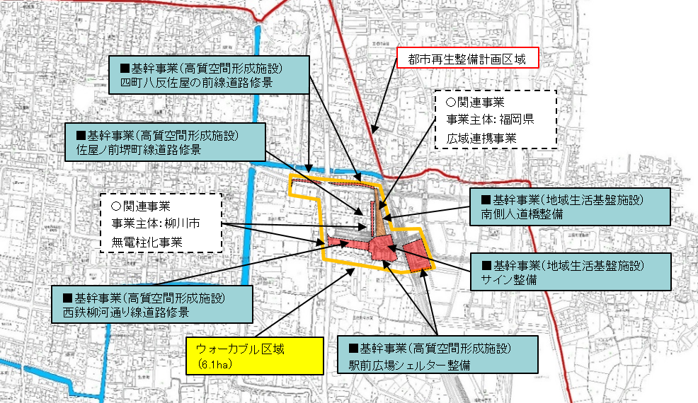 西鉄柳川駅周辺整備概要図