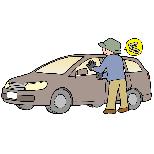 車上ねらいのイラスト