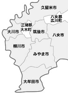 柳川市周辺図のイラスト