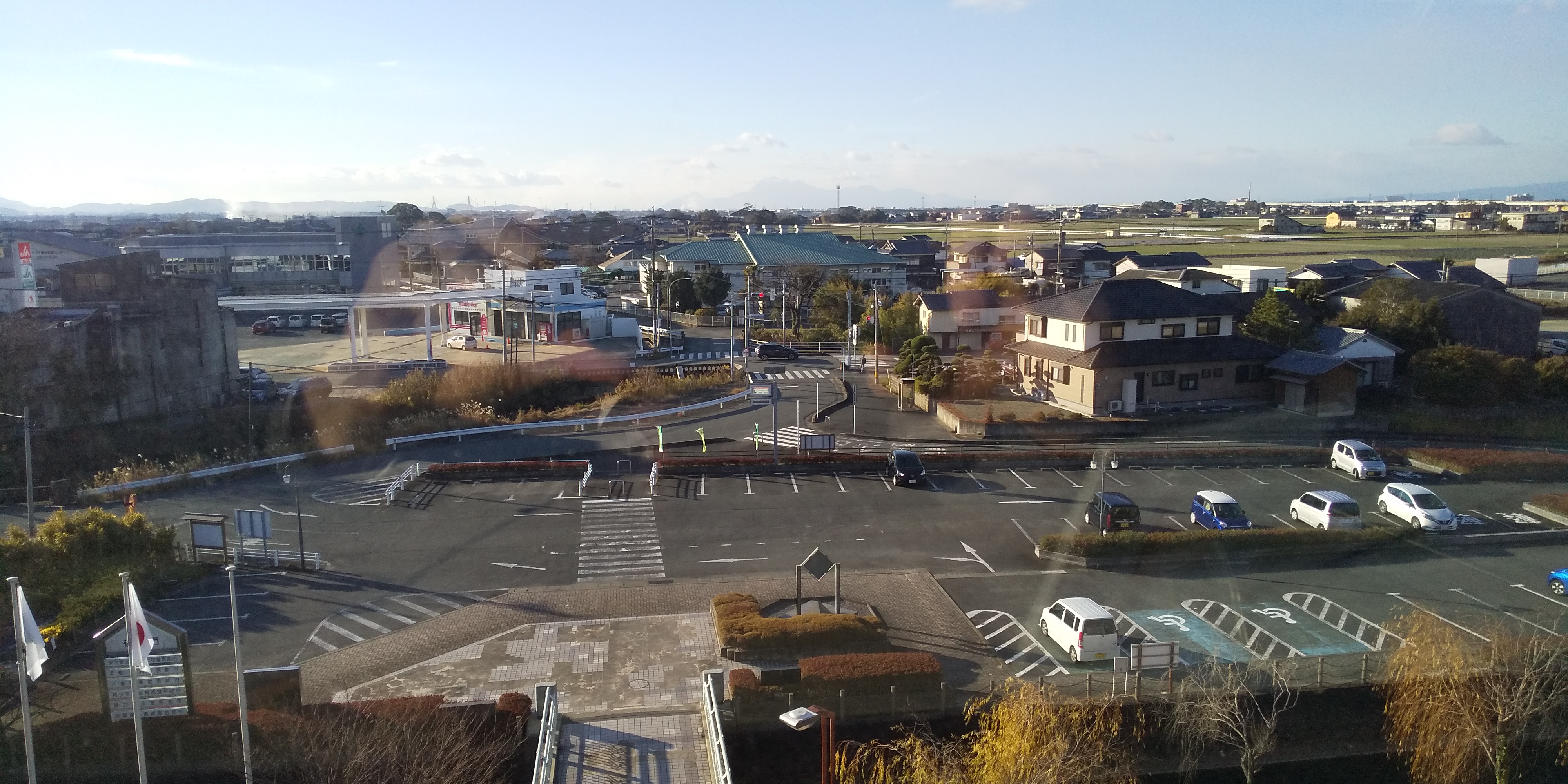 三橋庁舎4階から見た柳川市内の様子