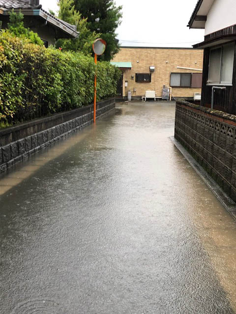 冠水した道路の写真